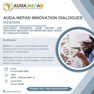 AUDA-NEPAD lance une série de webinaires sur la génomique et la médecine de précision débutant le 9 avril,