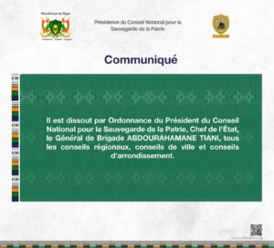  Le Général de Brigade ABDOURAHAMANE TIANI dissout les structures administratives locales, une décision qui pourrait redéfinir la gouvernance territoriale et la représentation démocratique du pays.
