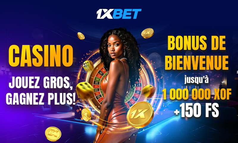 1xBet Casino : les meilleurs jeux de hasard, les top tournois, des bonus généreux et des gains substantiels !