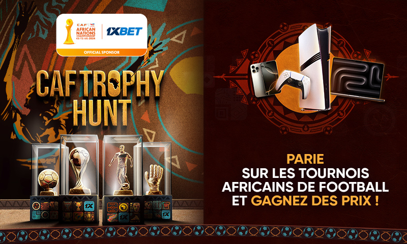 CAF Trophy Hunt : gagne des Samsung Galaxy, des GoPro HERO13, des PlayStation 5 Pro et d'autres prix grâce à la promotion 1xBet !