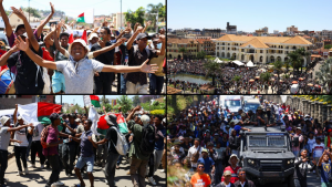 Destitution du Président Rajoelina par le Parlement (130 voix) et fuite. L'armée, menée par le Col. Randrianirina, prend le pouvoir à Tana