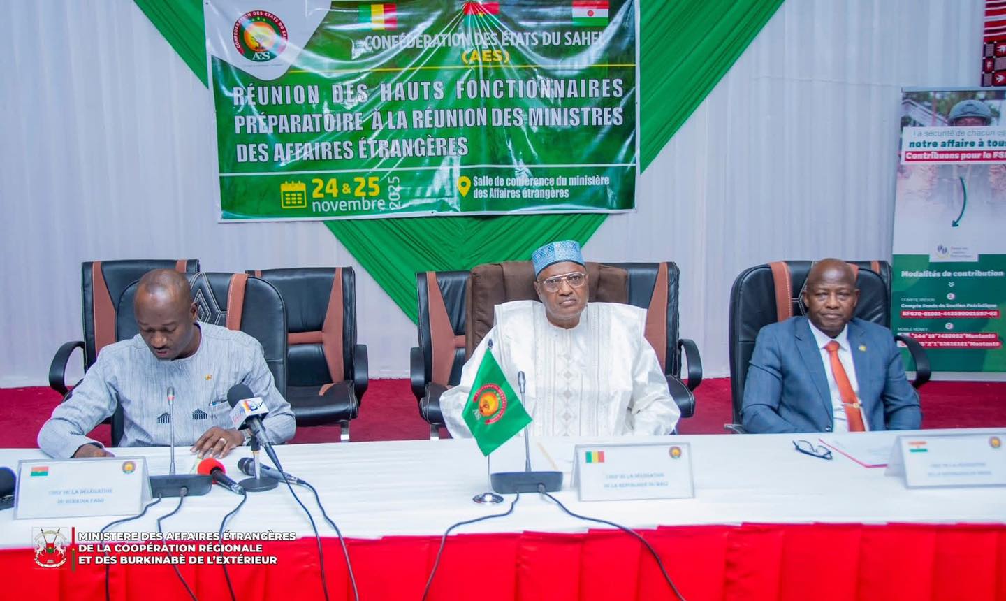 AES : Les experts du Burkina, du Mali et du Niger se réunissent à Ouagadougou (24-25 nov.) pour préparer la rencontre des Ministres des Affaires Étrangères en vue du 2ᵉ Sommet des Chefs d'État.