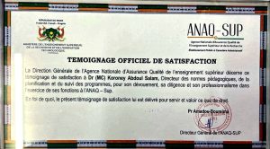 L'ANAQ-SUP honore le Dr Abdoul Salam Koroney, nommé DG de l'ESCEP-Niger. Son départ souligne la rigueur et le "combat quotidien" pour la qualité de l'enseignement supérieur au Niger.